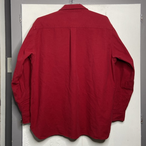 LL Bean Mens Chamois Long Sleeve Button Up Shirt XL Heavy Shacket Jacket Flannel - Picture 3 of 7